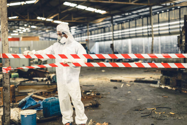 Professional Sewage Cleanup technician working in Mount Judea, AR